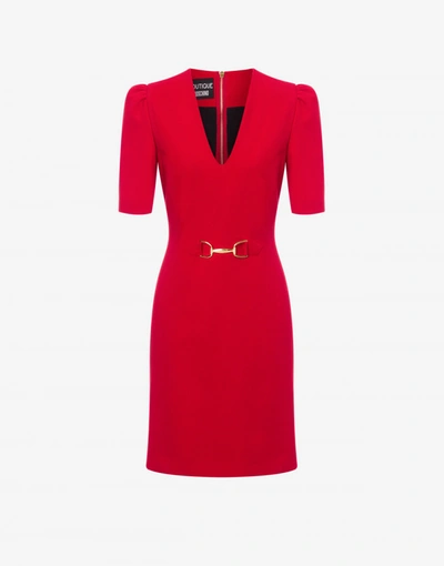 Boutique Moschino Gold Horsebit Cavalry Twill Dress In Red