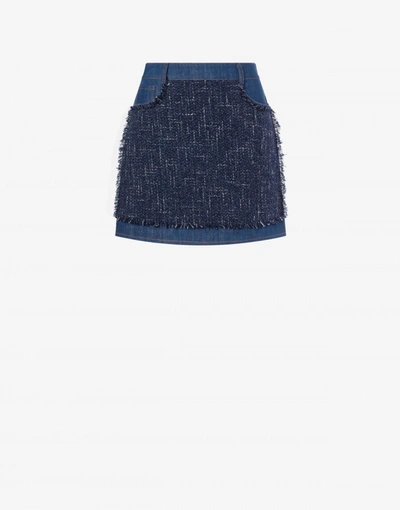 Boutique Moschino Contemporary Mat Denim And Mat Miniskirt In Blue