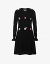 BOUTIQUE MOSCHINO EXTRA-FINE MERINO WOOL DRESS WITH FLOWERS