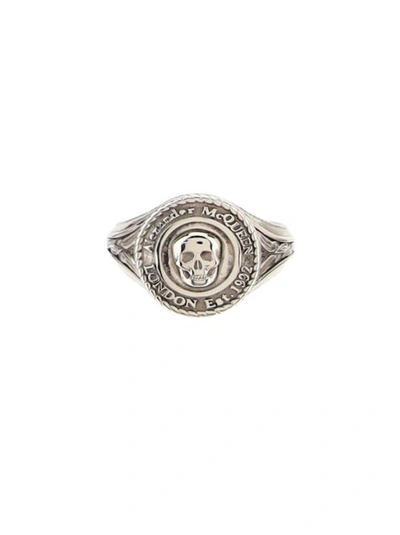 Alexander Mcqueen Alexander Mc Queen Medallion Ring In Silver