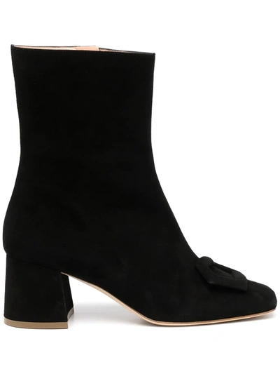 Rupert Sanderson Square-toe Leather Ankle Boots In Schwarz