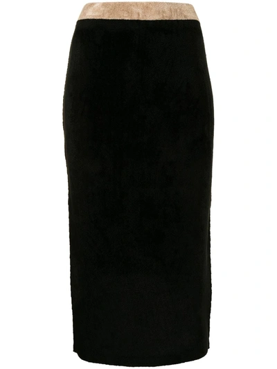 Antonio Marras Knitted Pencil Midi Skirt In Schwarz