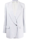 Brunello Cucinelli Lightweight French Terry Blazer In Grey