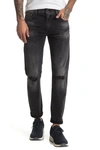 7 For All Mankind Paxtyn Distressed Skinny Jeans In Mullholland Clean Hem