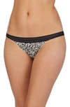 Dkny Lace-trim Bikini Underwear Dk5006 In Black White Animal