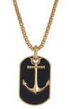 Effy 14k Gold Plated Onyx Anchor Pendant Necklace In Black
