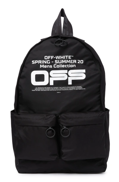 Off-white Logo Print Backpack In Black