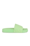 Bottega Veneta Slider Quilted Rubber Pool Slides In Pistachio