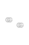 Gucci Gg Running 18k White Gold Stud Earrings In White Gold