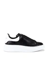 Alexander Mcqueen Larry Leather Sneakers With Logo Detail In Black