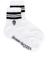 Alexander Mcqueen Skull Knitted Socks In White & Black
