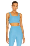 Girlfriend Collective Tommy Square-neck Sports Bra In Bright Blue