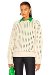 Bottega Veneta Open Cable Knit Sweater In Chalk