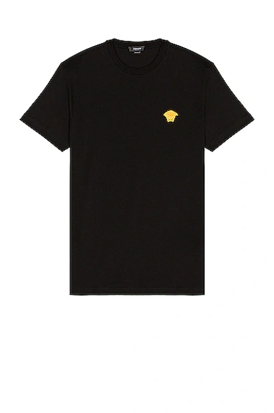 Versace Medusa Minimalist Crew Neck T-shirt In Black
