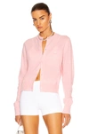 Acne Studios Pink Wool Patch Cardigan In Blush Pink