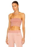 Rta Nour Skin Knit Corset In Dusty Coral