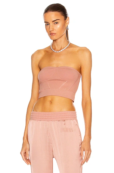 Rta Nour Skin Knit Corset In Pink