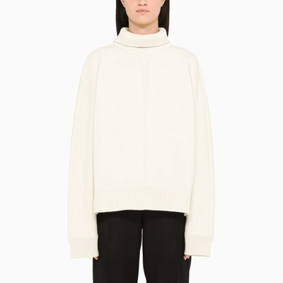 Jil Sander Off White Sweater With Slit