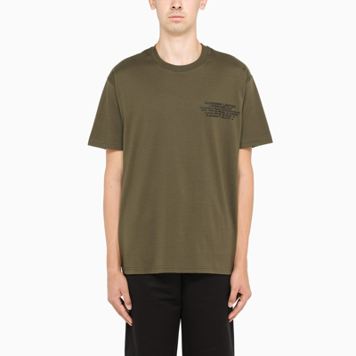 Burberry Location-print Cotton T-shirt In Dark Olive