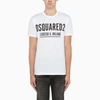 DSQUARED2 WHITE T-SHIRT WITH CONTRASTING LOGO LETTERING,S71GD1058S23009-J-DSQUA-100