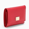 DOLCE & GABBANA RED DAUPHINE LEATHER WALLET,BI0770A1001-J-DOLCE-80303