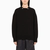 BOTTEGA VENETA BLACK PULLOVER WITH RINGS DETAIL,665073V0Z40-J-BV-1000