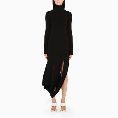 Bottega Veneta Ribbed Black Long Dress