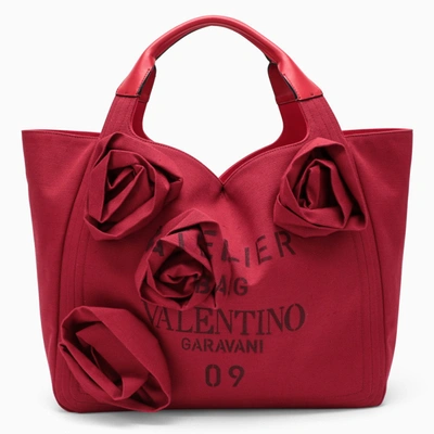 Valentino Garavani Atelier 09 Rose Blossom Edition Medium Bag In Red