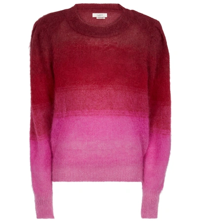 Isabel Marant Étoile Deniza Ombré Mohair And Wool-blend Sweater In Red