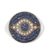 ILEANA MAKRI DAWN CHEVALIER 18KT GOLD RING WITH DIAMONDS AND SAPPHIRES,P00579150