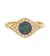 ILEANA MAKRI CATS EYE 18KT GOLD RING WITH DIAMONDS, SAPPHIRES AND TSAVORITE,P00579151