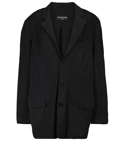 Balenciaga Cotton Jersey Blazer In Black