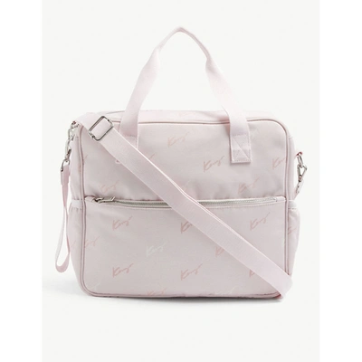 Kenzo Babies' Logo-print Recycled-canvas Changing Bag In Pale Pink