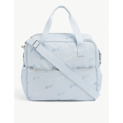 Kenzo Babies' Pale Blue Logo-print Recycled-canvas Changing Bag 1 Size