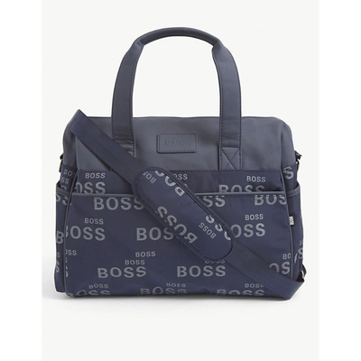 Hugo Boss Babies' Navy Logo-print Changing Bag 1 Size
