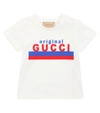 GUCCI 棉质针织品牌标识T恤,P00584723