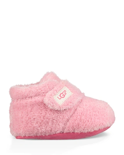 Ugg Girl's Bixbee Booties & Lovey Baby Blanket Set In Charcoal