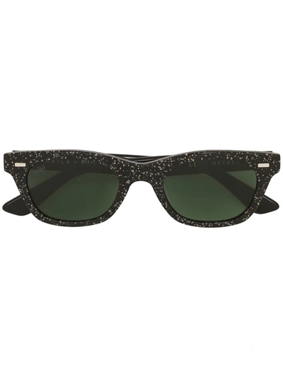 Pleasures Method Speckled Sunglasses In Black Sparkle