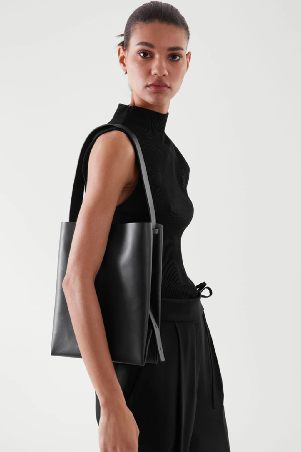 cos leather tote backpack Alcove Bag COS Grained Leather Tote Backpack
