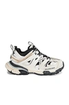 Balenciaga Track Panelled Faux-leather Trainers In White & Black