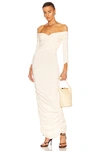 Khaite Womens Ivory Lydia Ruched Stretch-woven Midi Dress S In Ivory