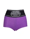 PALM ANGELS WOMAN CAPSULE SHORTS IN PURPLE LUREX,PWVH004F21FAB001 3701