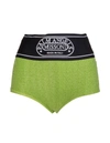 PALM ANGELS WOMAN CAPSULE SHORTS IN GREEN LUREX,PWVH004F21FAB001 5501