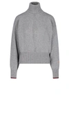 Victoria Beckham Cutout Cashmere-blend Turtleneck Sweater In Grey
