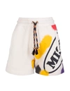PALM ANGELS WOMAN WHITE SPORTS SHORTS CAPSULE WITH MULTICOLOR PRINT,PWCB022F21FAB001 0310