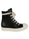 Rick Owens Leather Sneakers In Black/milk