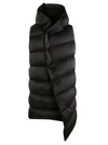 Rick Owens Oversized Quilted Knit-paneled Shell Hooded Down Jacket In Black