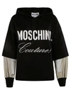 MOSCHINO LAYERED COUTURE LOGO HOODED SWEATSHIRT,A171655274555 4555