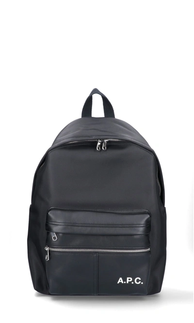 Apc Camden Faux Leather And Nylon Backpack In Black