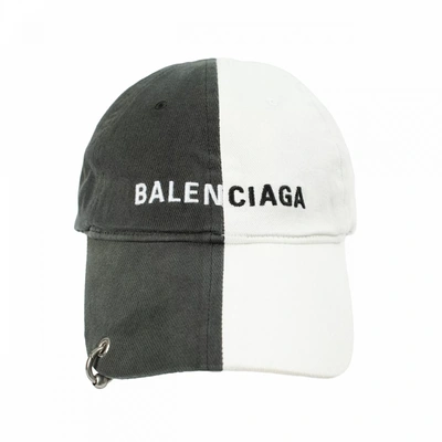 Balenciaga 50/50 Cotton Baseball Cap W/ Piercing In Mixed